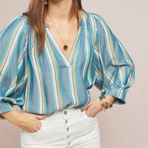 Anthropologie Maeve Byron Stripe Pullover chunky  oversized Blouse Size XSmall